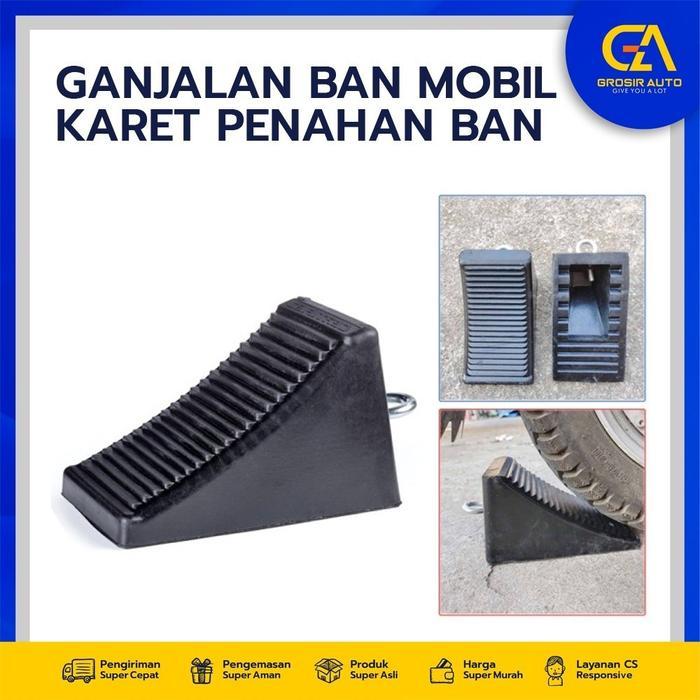 Ganjalan Parkir Ban Mobil Karet Rubber Wheel Chock - tanpa besi terlaris
