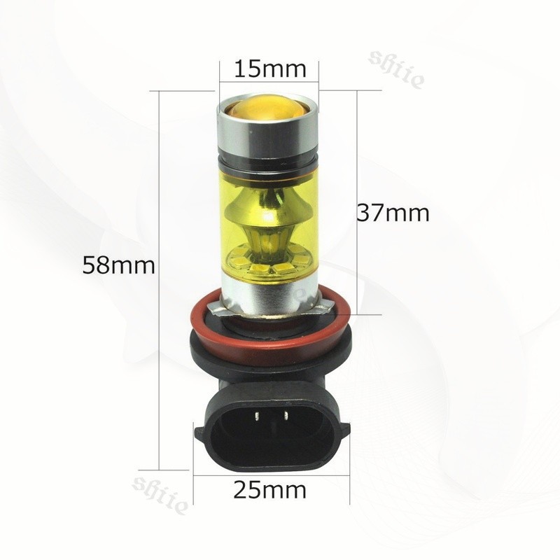 Lampu Kabut LED H11 H8 100W Putih Kekuningan Tembus Kabut Sorot Jelas