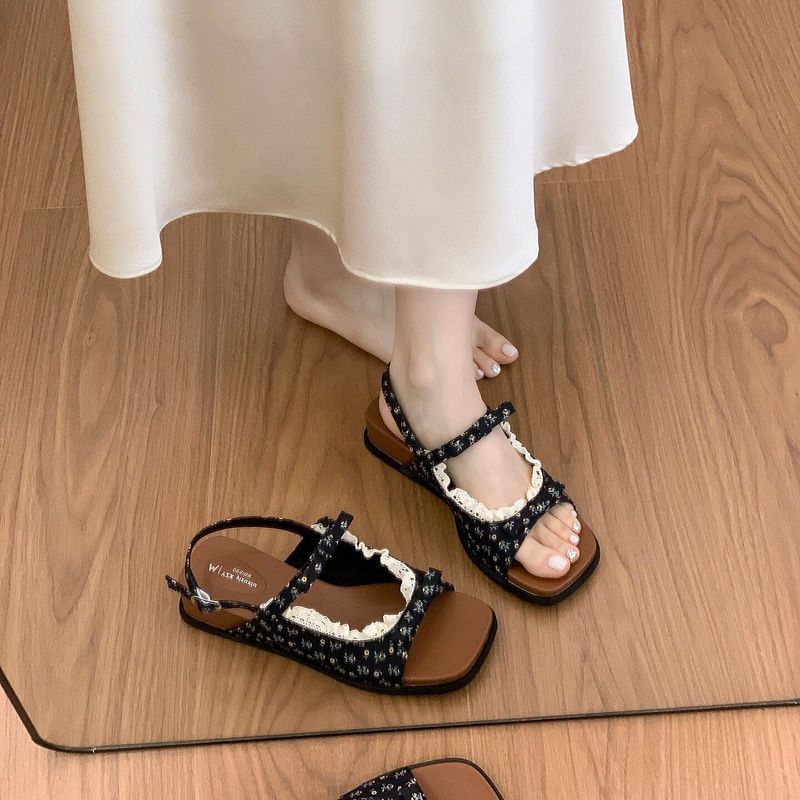 [COD] Sandal platform motif bunga untuk wanita, sandal wedges serbaguna dan super stylish
