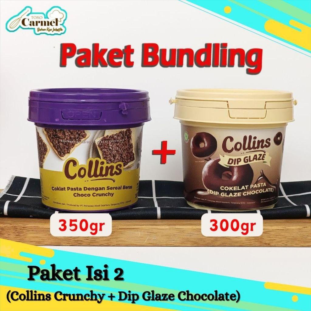 (PAKET ISI 2) Choco Crunchy 350gr & Collins Glaze 300gr Selai Collins Coklat Crunchy Chocolate Glaze