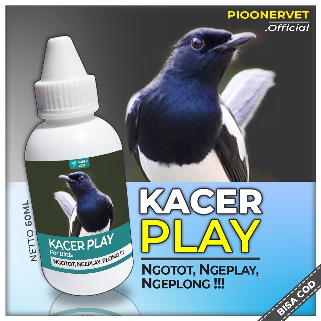 PIOONERVET - Vitamin Burung KACER PLAY Obat Penggacor Kicau Meningkatkan Stamina Ngeplay Doping Semp