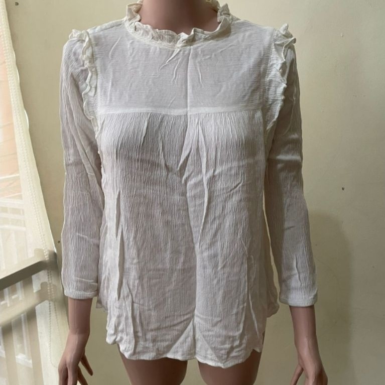 (PL pribadi) blouse rempel putih