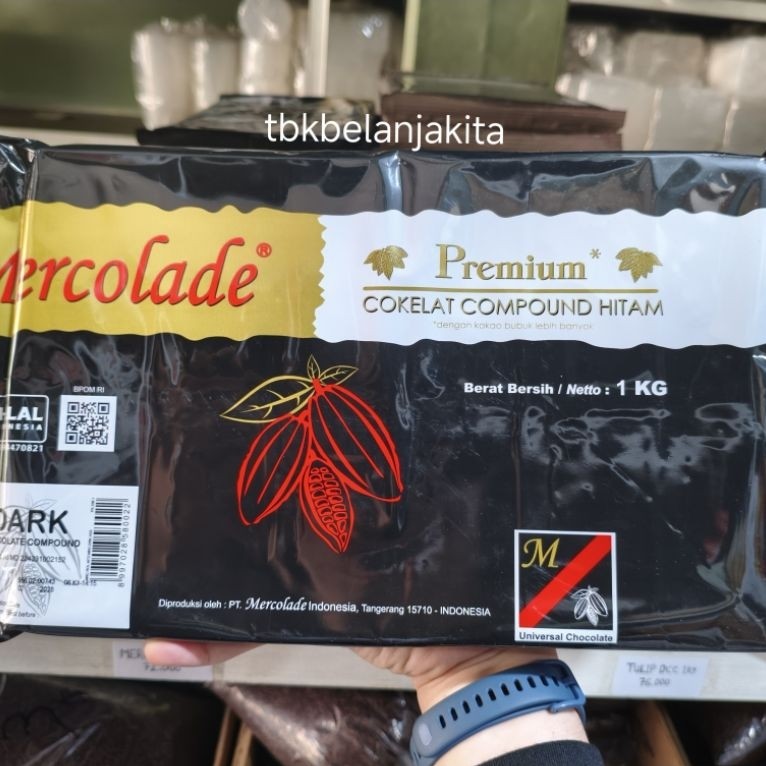 Coklat Compound Dark dan White Mercolade 1kg - Berkualitas Premium, Praktis untuk Kue