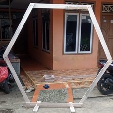 READY SET Backdrop Hexagon Wedding Rustic / Gawang Hexagonal Lamaran UKURAN BESAR dari kayu