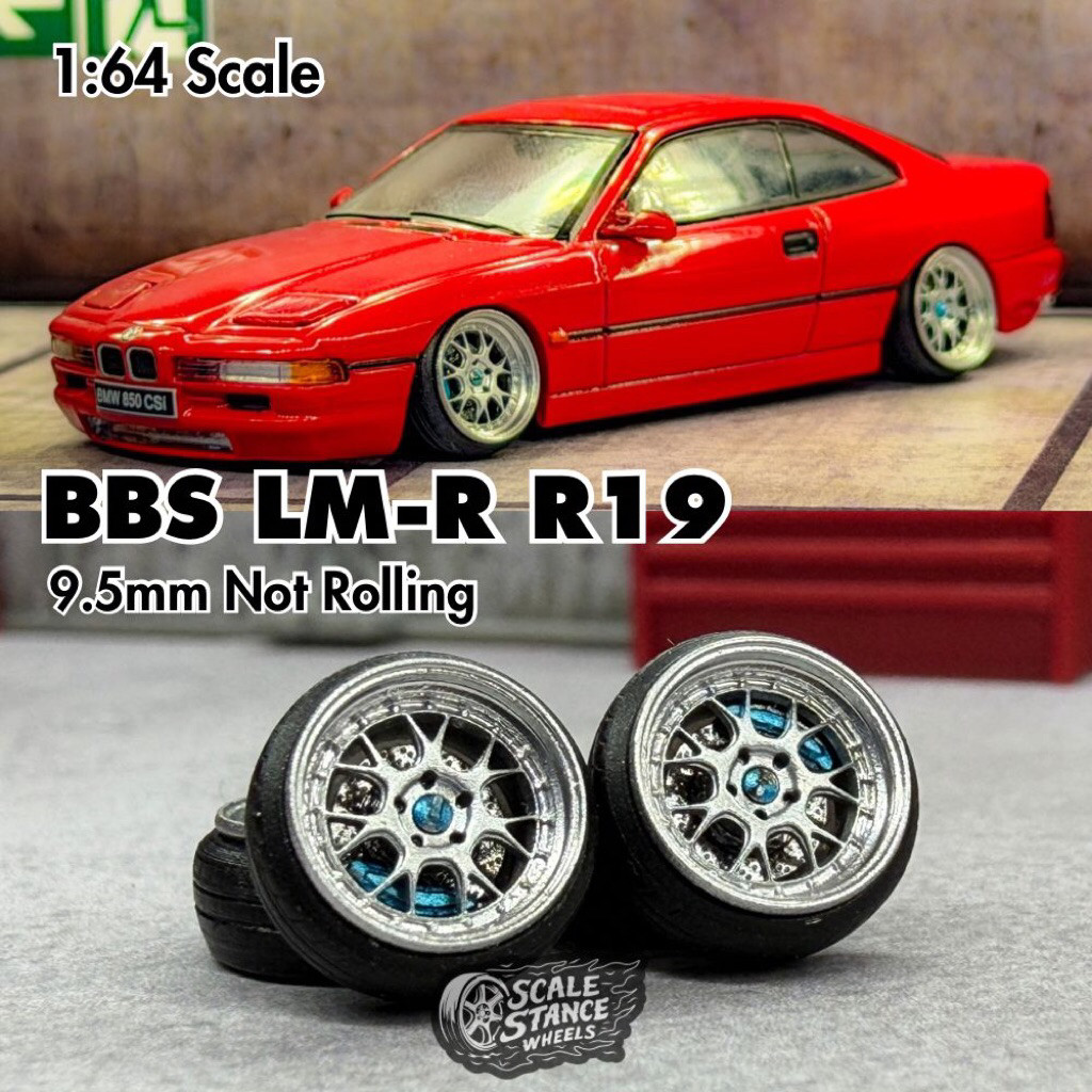 KAYDEN STORE Velg Diecast BBS LM-R R19 Ukuran 9.5mm Skala 1:64 Scale Stance Mini Scale