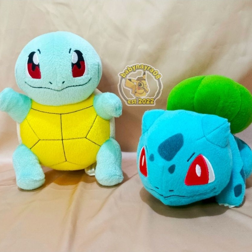 POKEMON SQUIRTLE AND BULBASAUR PLUSH ORIGINAL BY CHANGI TAKARA TOMY