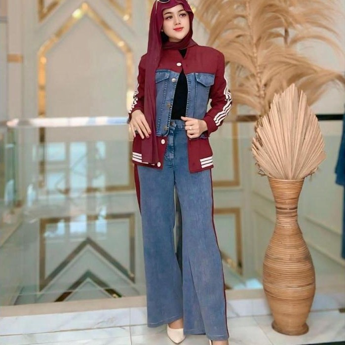 ella trendy one set 2-in-1 setelan celana wanita melisa