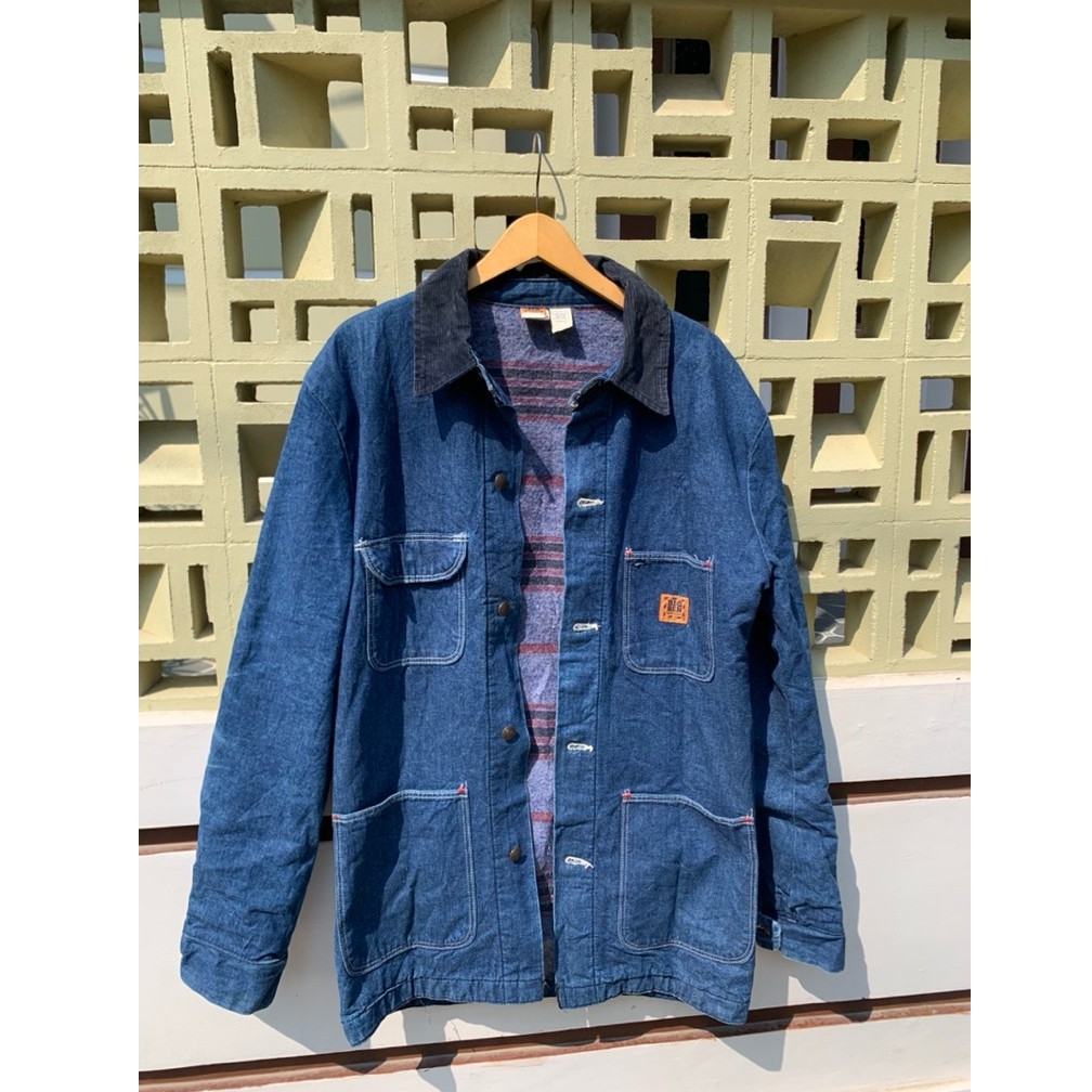 BIG BEN by Wrangler chore coat jacket denim blanket lined  -size 44 82 x 52 cm