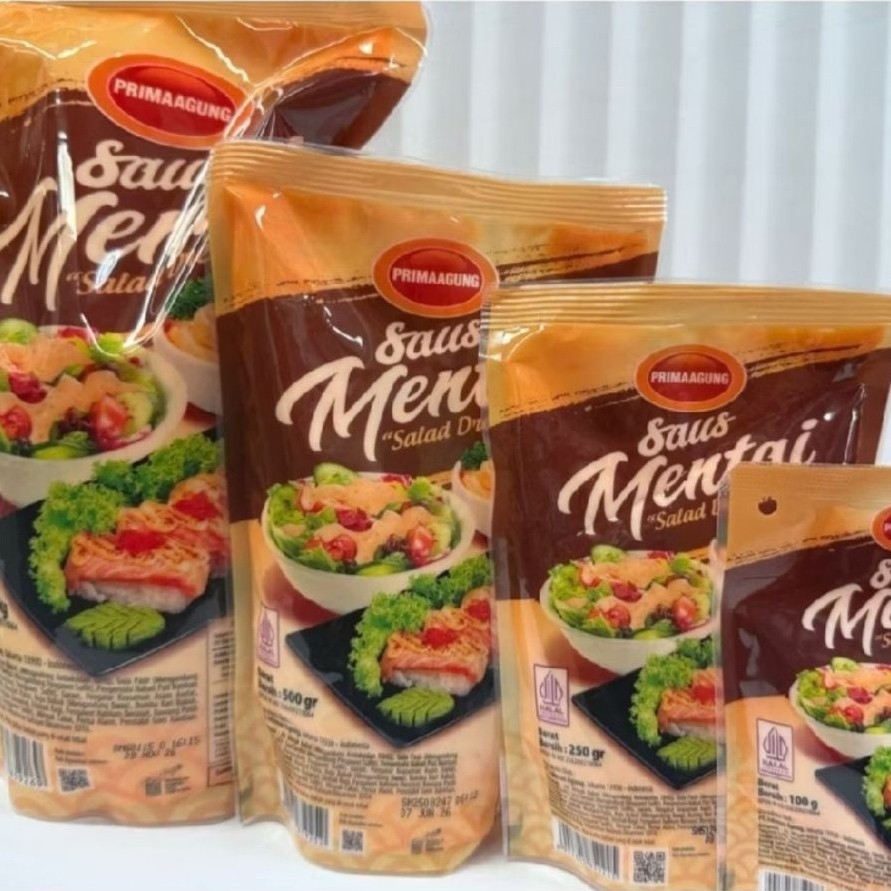 Saus Mentai Prima Agung 1Kg Rasa Enak Lezat / Saus Mentai Salad Dressing Pedas Gurih