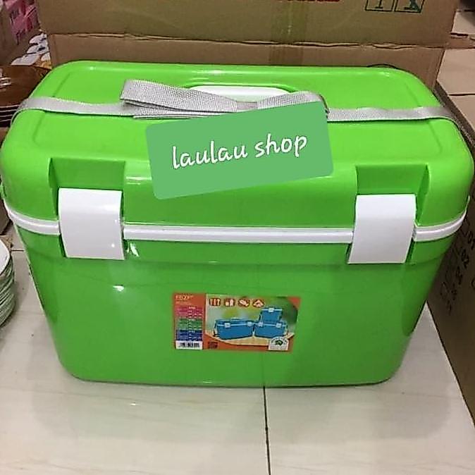 kree.shyna- Cooler Box 30 Liter Green Leaf 5792 Plastik Tempat Es Buah Minuman Panas Dingin Tempat P