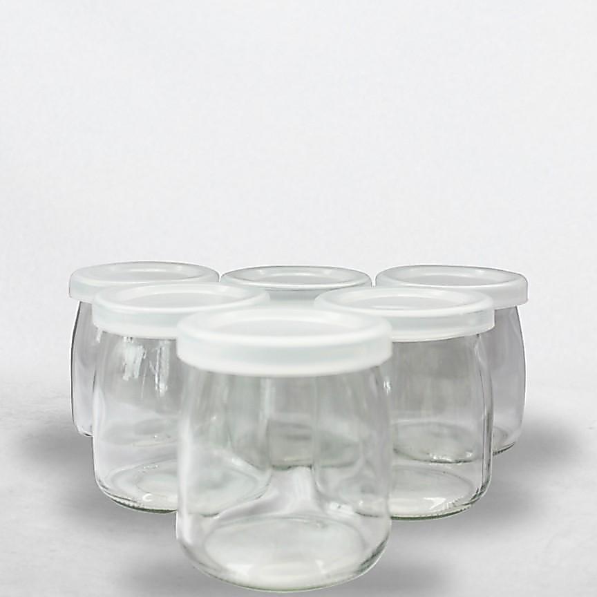 [Set 6 Pcs] Toples Pudding Jar Kaca 200Ml ( Pj200 ). Toples Puding Tutup Plastik