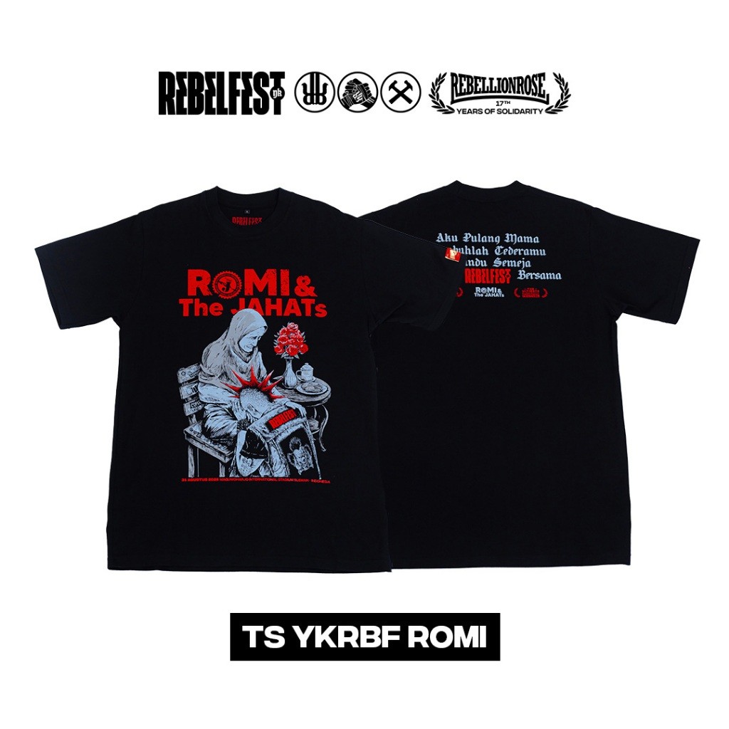 CMRDS MERCH REBELFEST TS YKRBF ROMI RTJ Film Murahan CMRDS x Romi & The Jahats 2025 Rebellion Rose