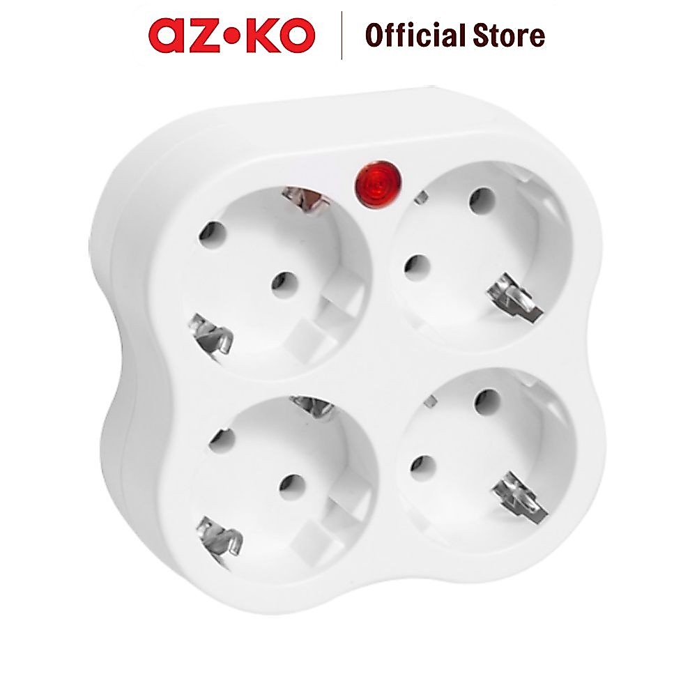AZKO Krisbow Steker Arde Listrik 4 Arah - Putih Electric Socket Soket Cabang Adaptor Colokan Peralat