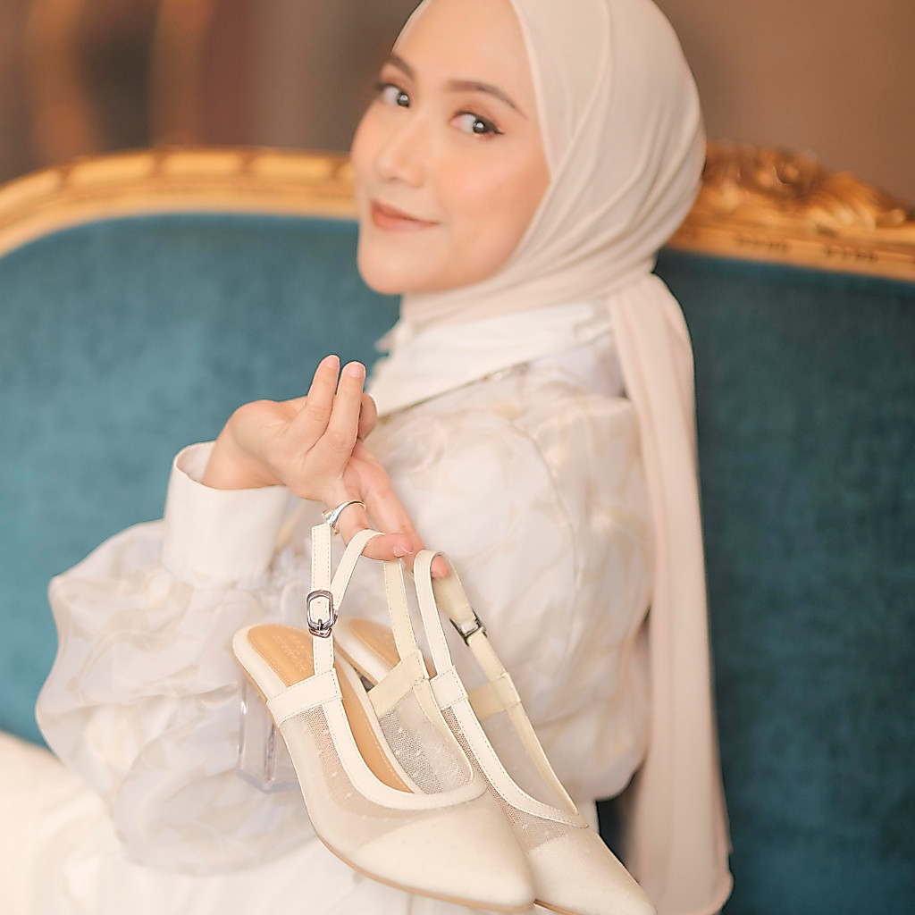BRSHOES X NISACOOKIE AURORA Shoes Heels Sandal Brukat Wanita Hak Kaca Transaparan