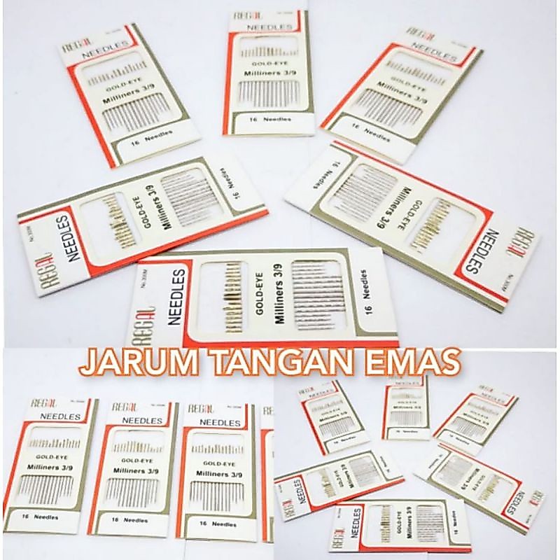 JARUM - JAHIT - JARUM - TANGAN - EMAS - JARUM JARIT WARNA EMAS