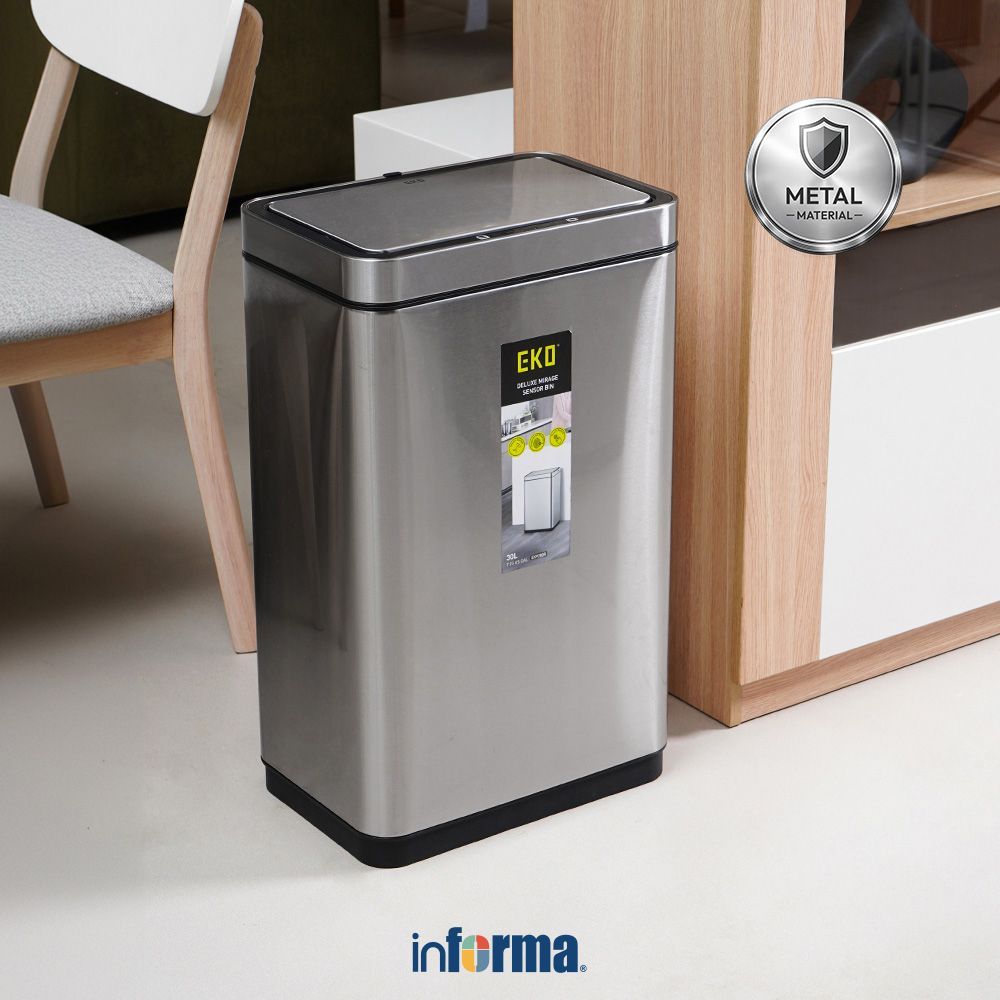 Informa Deluxe Mirage Tempat Sampah Sensor Gerak - Silver Trash Can Waste Bin Tong Sampah Keranjang 