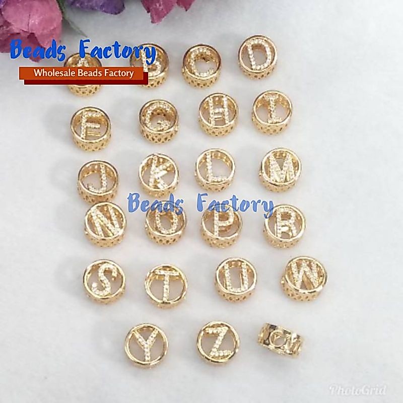 Liontin Huruf Charm Gelang Emas Hongkong Huruf Gelang Tali Kawat