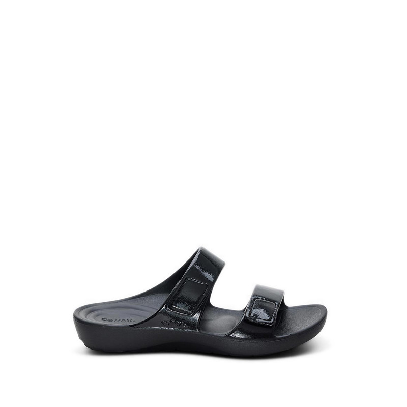 Aetrex Kaia Women's Sandals - Black Gloss