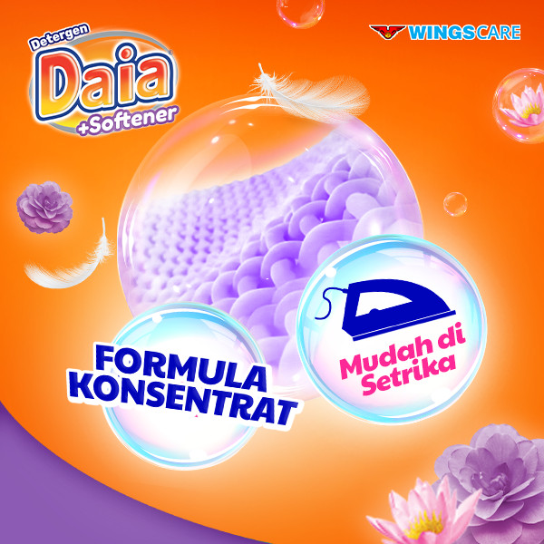 Daia Detergen Bubuk + Softener Violet Passion 1,5 kg - Gambar 3