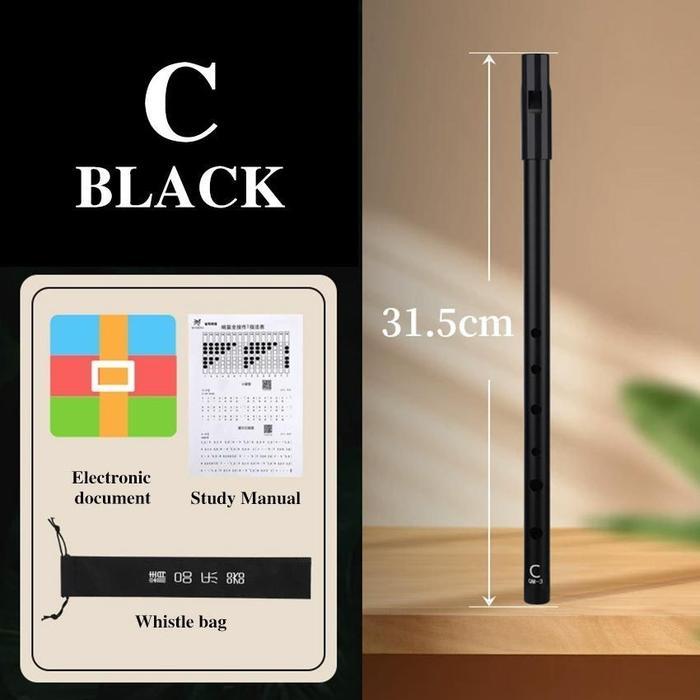 Seruling Irlandia 6 Lubang Irish Tin Flute Penny Whistle Key C Aluminium Alat Musik Tiup Woodwind - 