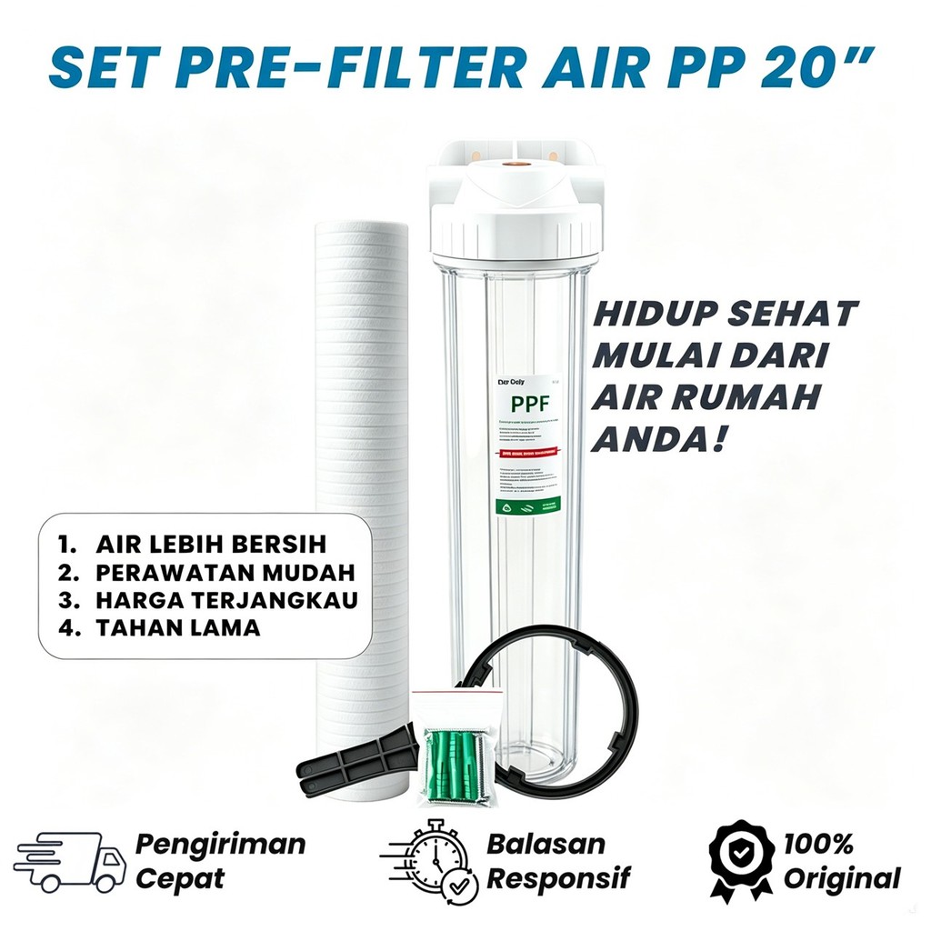 Housing Filter 20 Inch Biru / Transparan