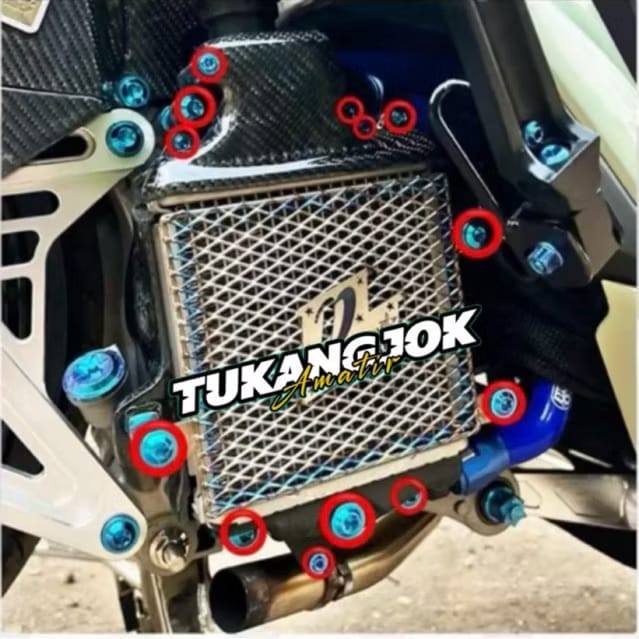1Set Baut Radiator Vario 125/150 Titanium(isi13) / Baut set Radiator Vario 125/150 Titanium