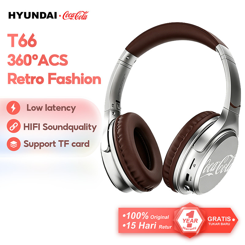 KlikStation|| Hyundai X Coca-Cola T66 Retro Pictorial Series Bluetooth Headphones Earphones Headset 