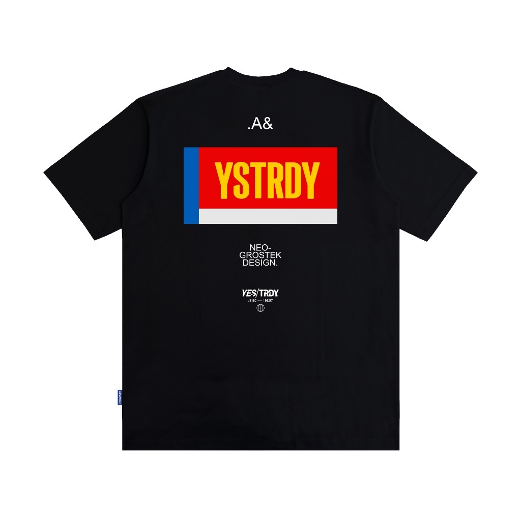 Yesterday – Baju Kaos Distro Pria Original T-Shirt Pria Cowok Keren Grostek Hitam