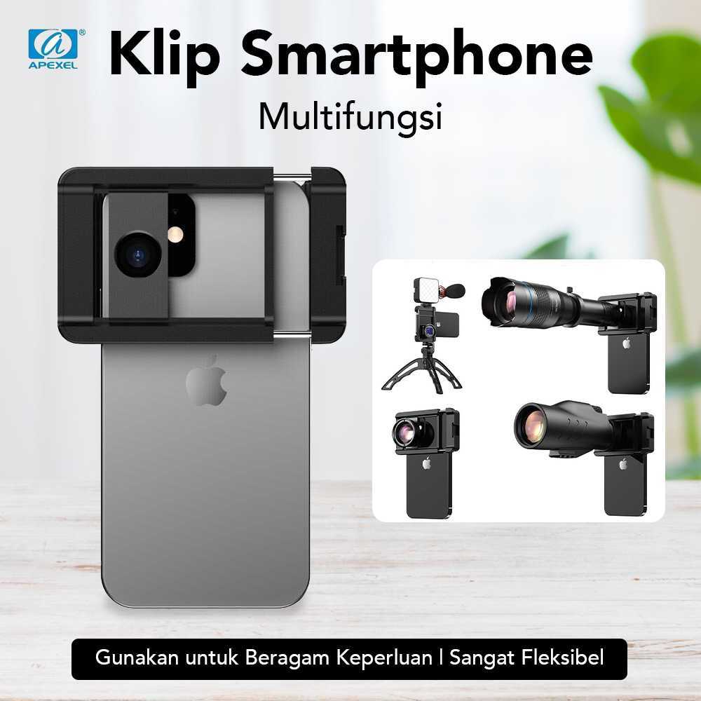 APEXEL Klip Smartphone Holder Lensa HP Clip Kamera Teleskop Ulir 17mm Braket Jepitan HP Monokular Ad