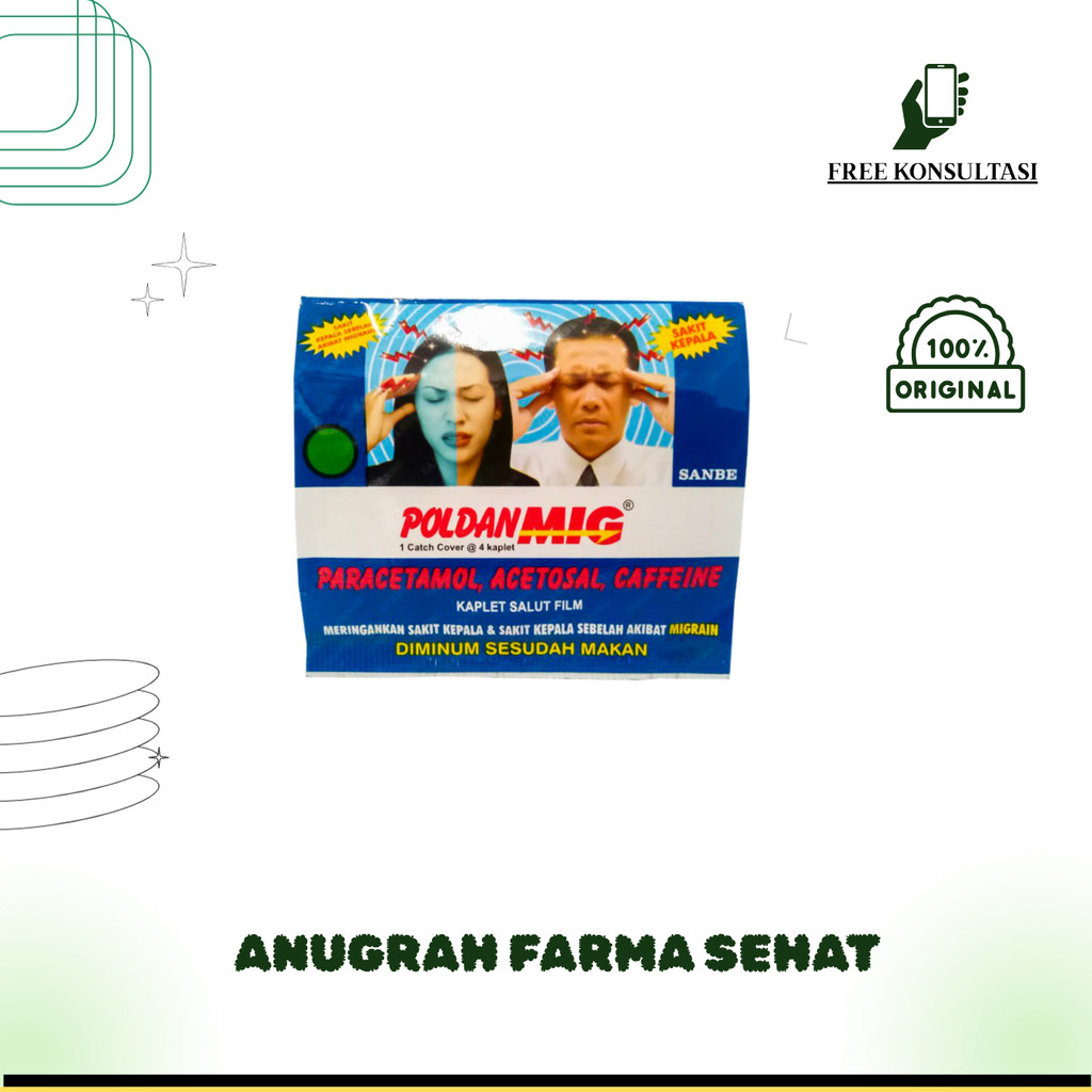 POLDAN MIG OBAT SAKIT KEPALA/MIGRAIN STRIP - Obat Pereda Migrain Sakit Kepala Demam (SEMARANG)