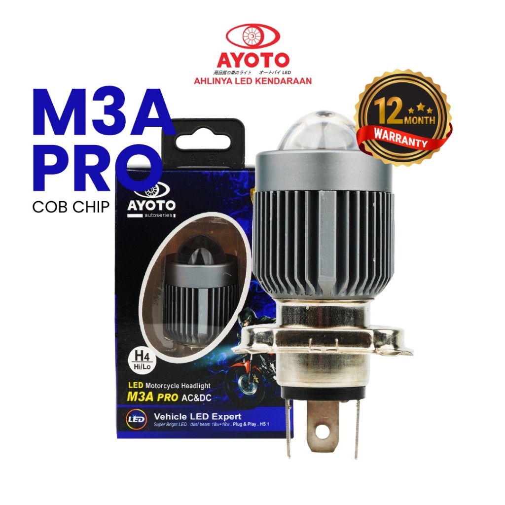 AYOTO - LAMPU LED MOTOR MOBIL KAKI 3 H4 SERIES PREMIUM