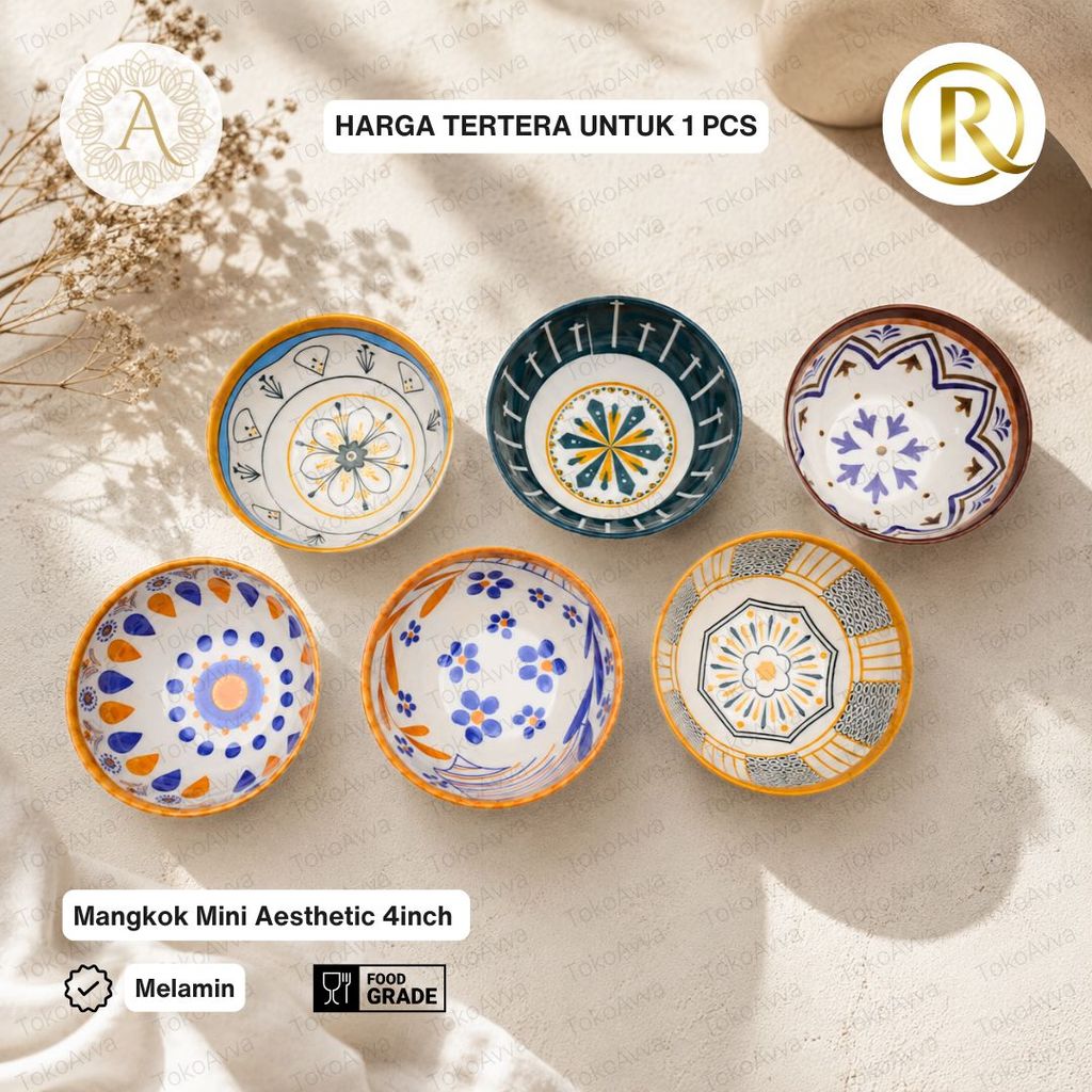 Mangkok Mini Aesthetic 4inch Melamin Toptree