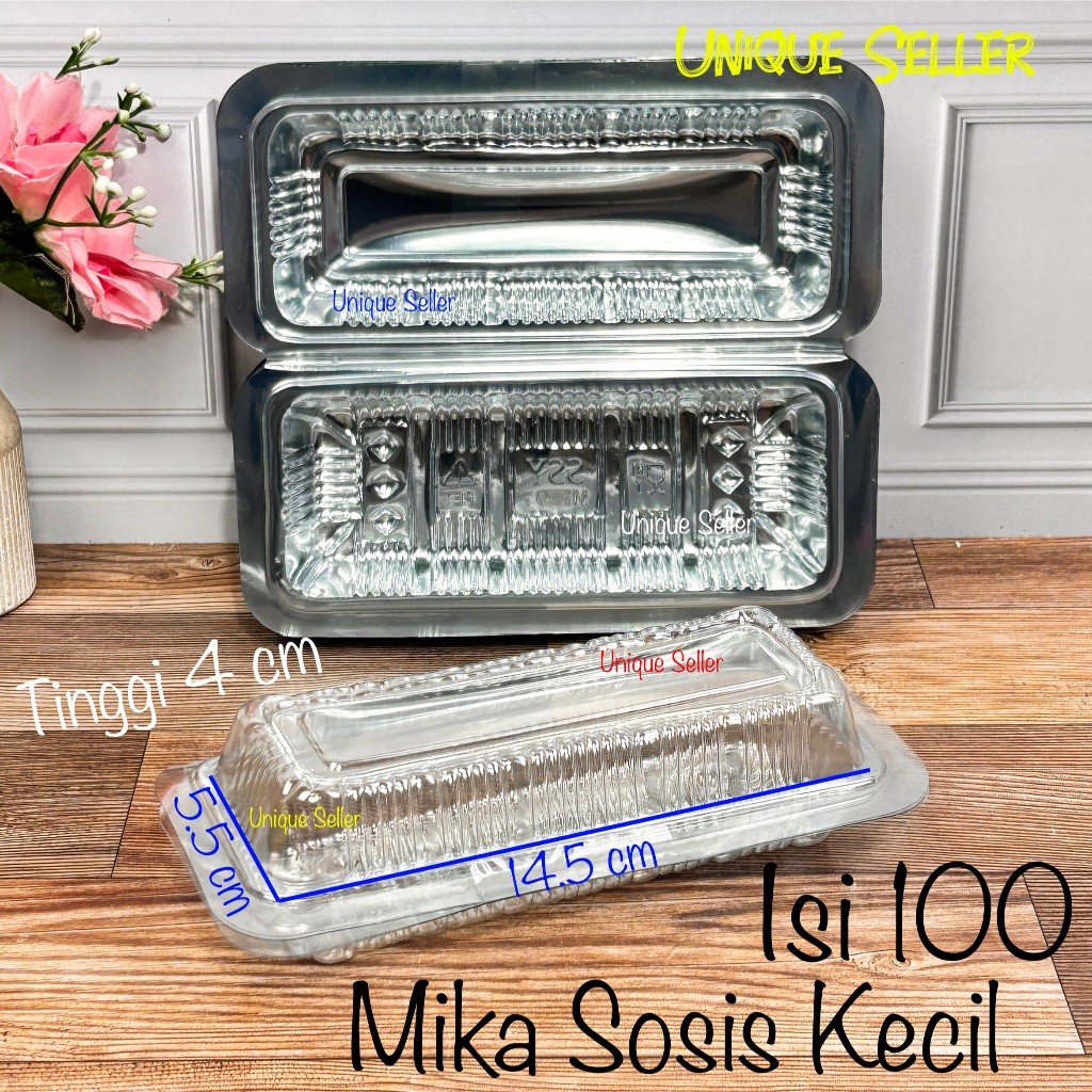 isi100 Mika Sosis Kecil MS-07 PET Foodgrade Bening / Mika Wadah Sosis Hotdog Donat Mini isi 3 Corndo