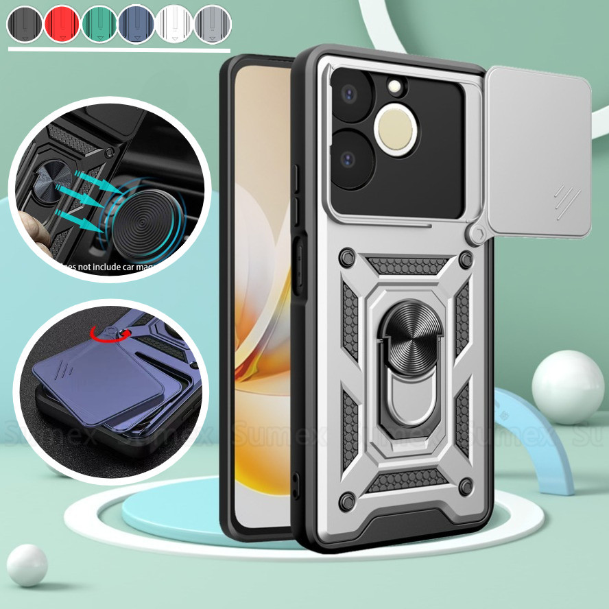 Casing Cincin Anti Guncangan untuk Realme Note70 Note 70 4G dengan Pelindung Kamera Tarik Dorong, Ca