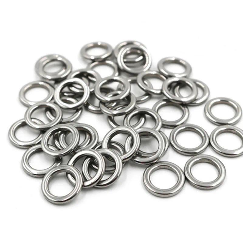 50pcs 3mm 4mm 5mm 6mm 7mm Fishing Solid Ring 304 Stainless Steel Fishing Ring Lure Accessories Heavy