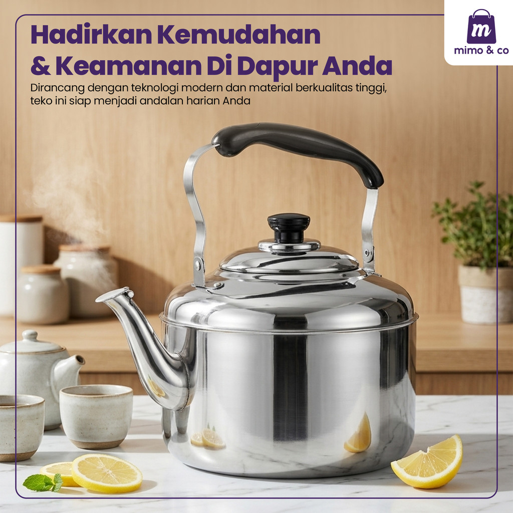 Latopia_ Mimo&Co Ketel Teko Air Panas Jumbo 6 Liter Stainless Tebal Cerek Untuk Masak Air