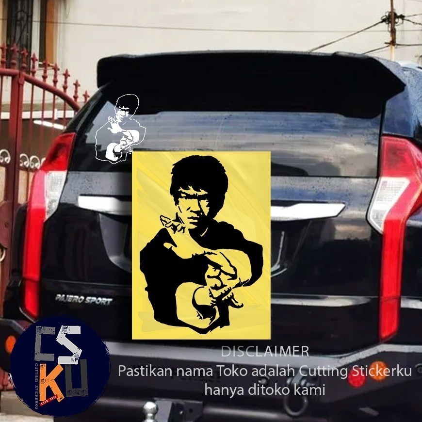 Cutting Sticker Bruce Lee Siluet Variasi Motor Mobil Sticker Kaca Helm Kung-fu IP Man Strong Legend