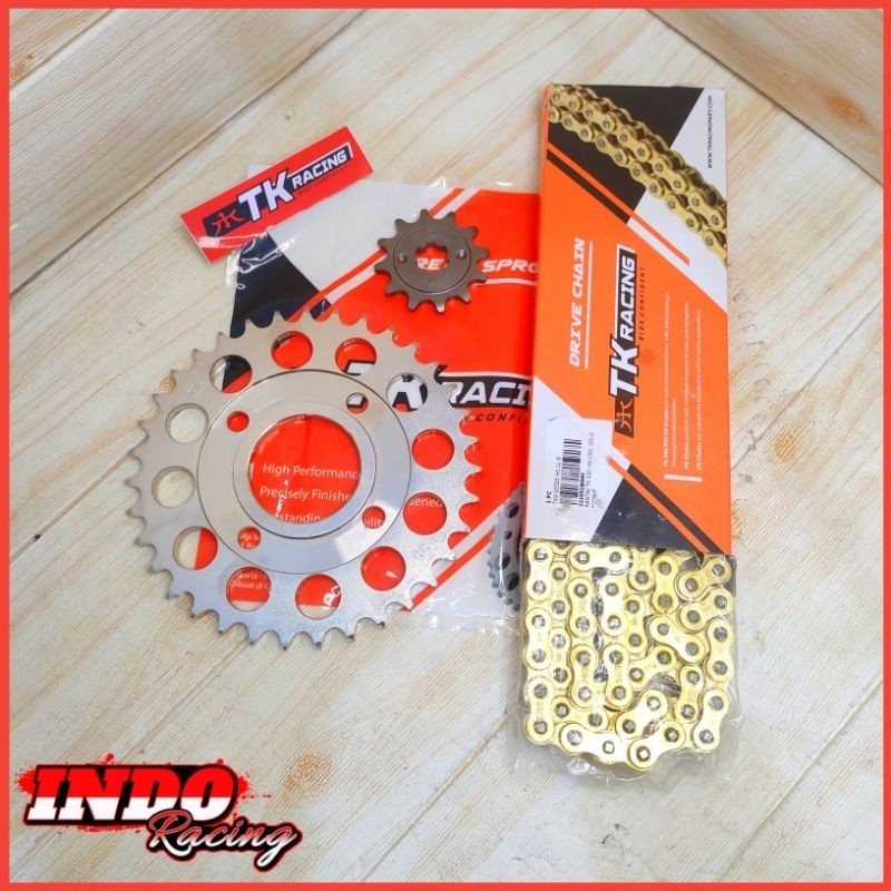 Gir Gear Set TK Racing 520 Honda Tiger Revo Tiger Lama Rantai TK 520HS Gold
