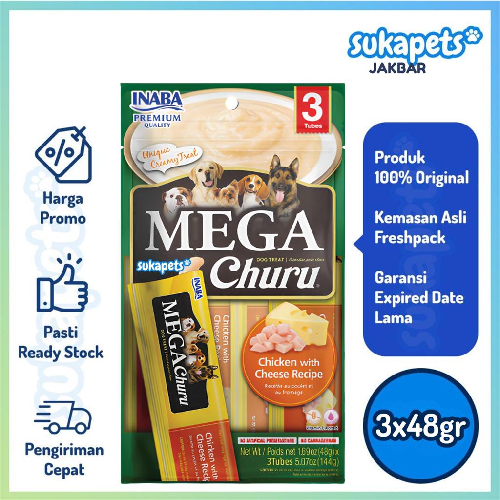 Ciao Inaba Dog Mega Churu Chicken with Cheese Recipe 3x48gr
