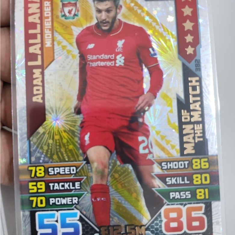kartu adam lallana liverpool - match attax