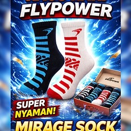 Flypower Mirage Kaos Kaki Olahraga Bulutangkis Unisex