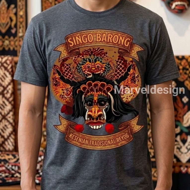 kaos jawa singo barong kesenian tradisional jaranan