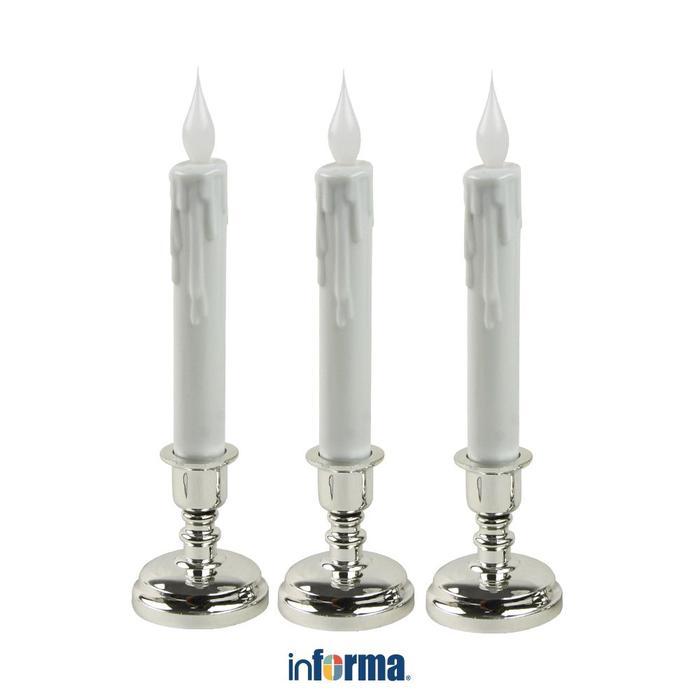 Informa Lilin Led Set 3 Pcs Dengan Remote Control Pajangan Meja Dekorasi Kamar Penerangan Ruangan La