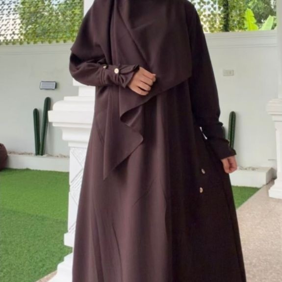 Nazva~Fashion~Gamis Abaya Mecca Bahan Shabrina Anti~ UV  Remaja Dewasa