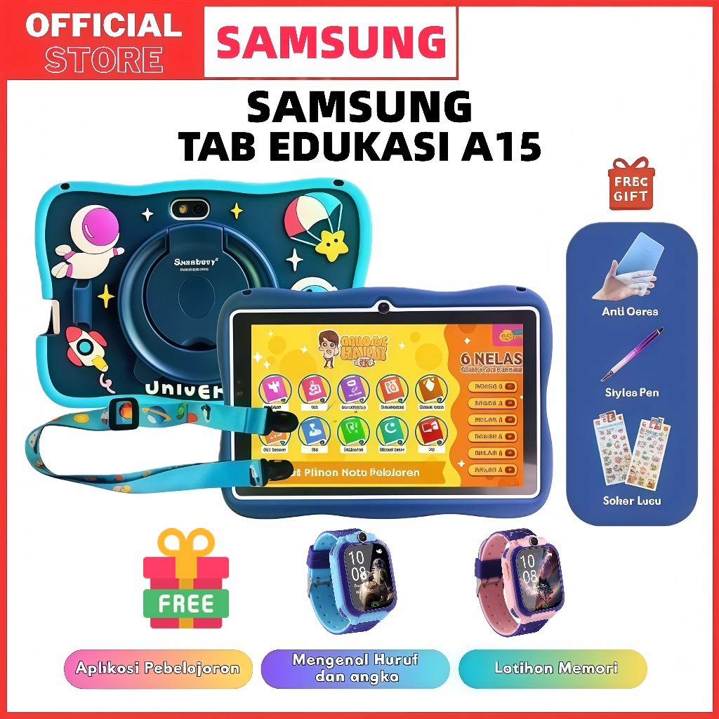 SAMSUNG Tablet Edukasi Anak Tablet Anak Murah 5G Baru A15 Tab 7inch Tablet baru smartberry official 