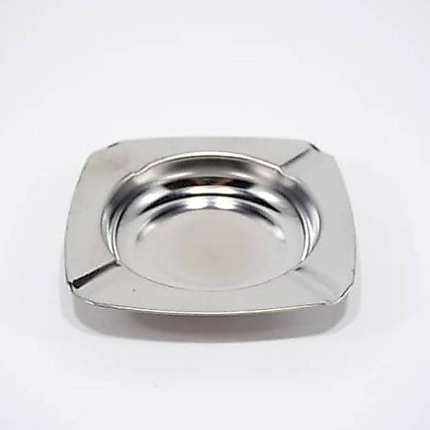Asbak cerutu rokok stainless steel model kotak 4 jepitan rokok cerutu