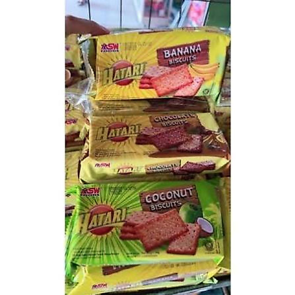 HATARI BISKUIT MINI 90 gr RASA COKLAT BANANA DURIAN COCOPANDAN 1 DUS/KARTON ISI 40 PCS