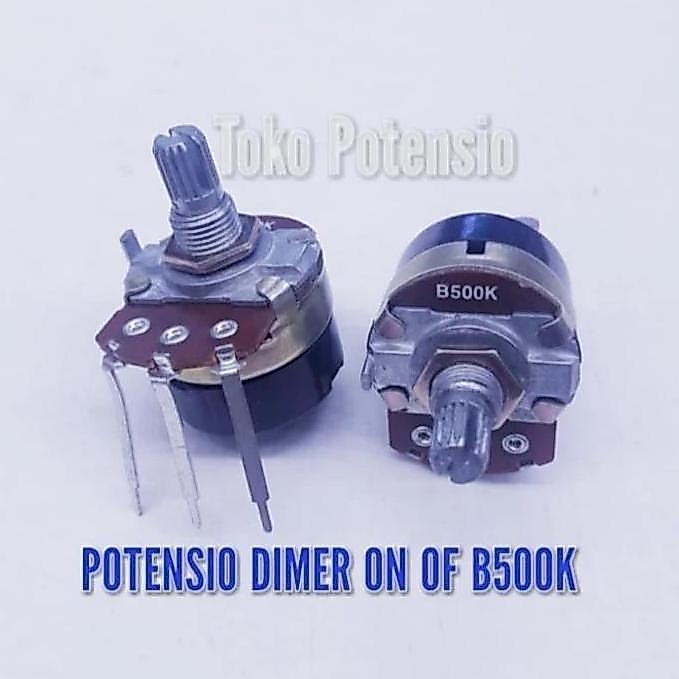 Potensio Dimmer B500K On Off 5Kaki 3+2 Potensio Dimer Asli