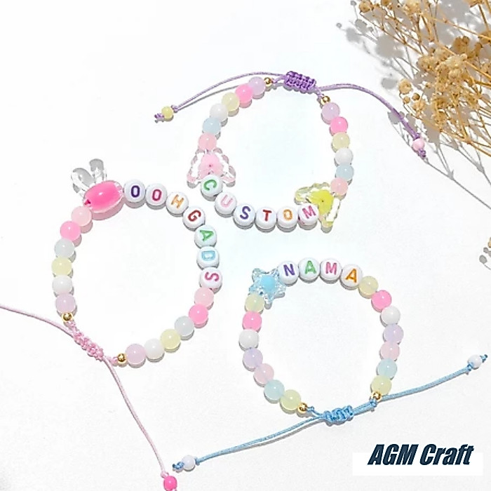 Gelang Serut Custom Nama / Gelang Tali Serut Newborn Baby Anak Dewasa Couple Set