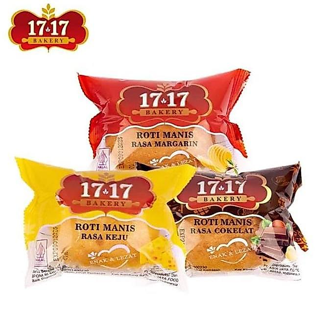 Bre- 17 17 Bakery Roti Manis Rasa Lembut Roti Halal Isi Margarin Coklat Nanas Keju